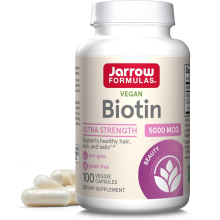 Jarrow Formulas, Biotyna, 5,000 mcg, 100 Kapsułek Wegetariańskich