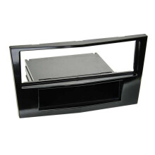 Adaptador de fachada 1-DIN con compartimento compatible con Opel "nuevo" negro piano