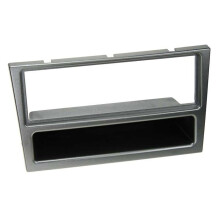 Adaptador de fachada 1-DIN con compartimento compatible con Opel Corsa de aluminio
