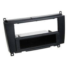 Adaptador de fachada 2-DIN con hueco para Mercedes CLK 2004 > negro