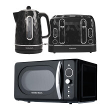 Kettle, 4 Slice Toaster & Microwave Set, Diamond Collection by Hamilton Beach