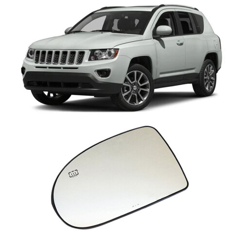 2X Left Door Wing Side Mirror Glass Heated with Backing Plate for  Compass 2007 - 2017