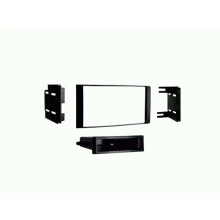Fachada de autoradio 2-DIN con compartimento compatible con Nissan Micra/Note/Versa negro