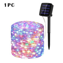 (1pc-multicolour, 12m100LED) Solar LED Light Outdoor Lamp Garden Fairy Light String Led Twinkle Lamp Christmas Garland Yard Decoration