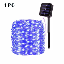 (1pc-blue, 22m200LED) Solar LED Light Outdoor Lamp Garden Fairy Light String Led Twinkle Lamp Christmas Garland Yard Decoration