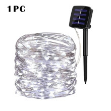 (1pc-white, 7m50LED) Solar LED Light Outdoor Lamp Garden Fairy Light String Led Twinkle Lamp Christmas Garland Yard Decoration