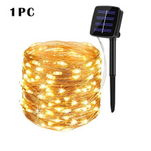 (1pc-warm white, 32M300LED) Solar LED Light Outdoor Lamp Garden Fairy Light String Led Twinkle Lamp Christmas Garland Yard Decoration