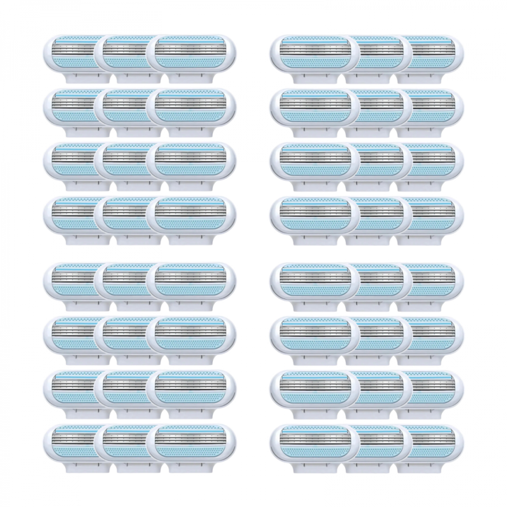 48-Pack Deluxe Smooth Sensitive Replacement Razor Blades for Women, Comfortable Shaving Refills