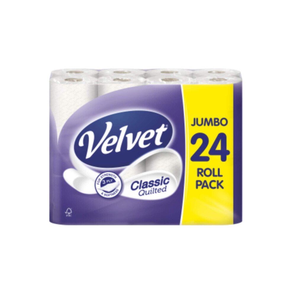 Mr Loo Roll 24 Velvet Quilted Toilet Rolls