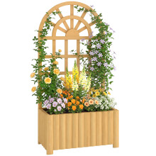 Jardinera con Enrejado Marrón 60 x 30 x 120 cm