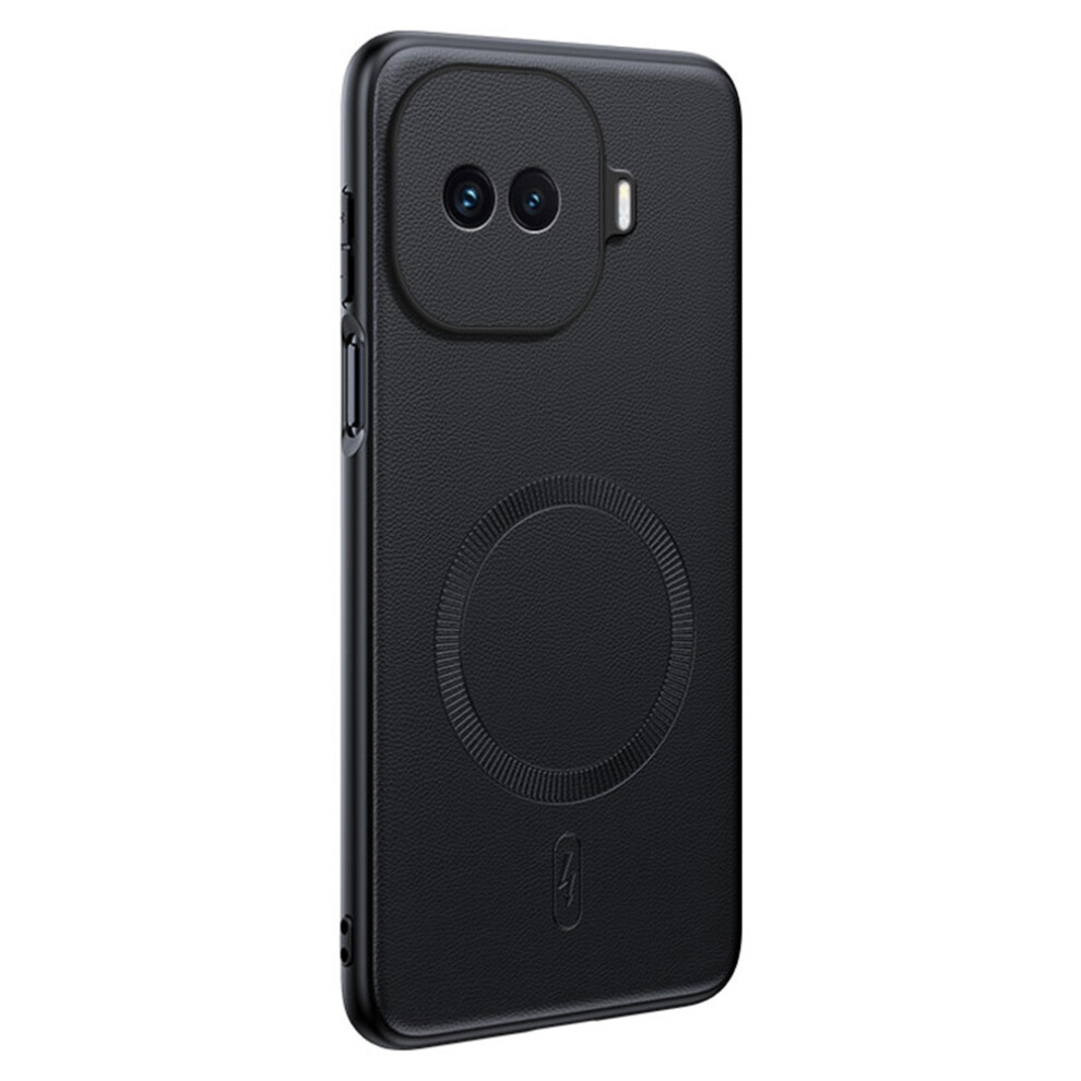 (Black) For Vivo Iqoo Z11 Turbo 5G Magnetic Case Leather Coated Tpu + Pc Phone Cover Black 6914294920231