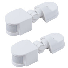 2X Infrarot Bewegungssensor AC110V-240V Einstellbarer Sensorschalter für PIR Körperbewegungssensoren für Mehrere Szenarien (Weiß)