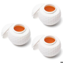 Set of 3 Golf Ball Shaped Glasses, Spherical Drinkware for Whiskey, Juice and Cocktails, Clear Glass Cups for Home Bar and Gifts