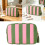 Stylish Striped Makeup Case Water Resistant Bathroom-Pink 3