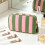 Stripe Pattern Cosmetic Organizer Leakproof Design-pink green 7