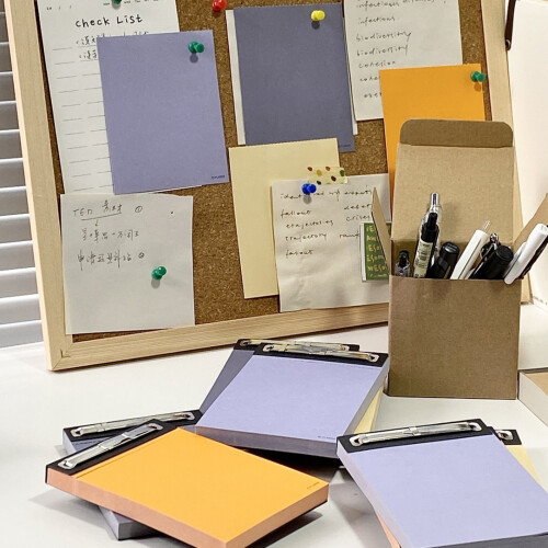 Adhesive Stick Note Thick Paper Notepads With Lines-lake blue 2