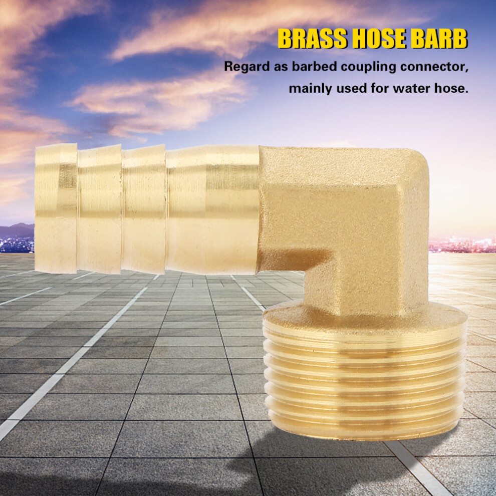 16mm Barbed Brass Elbow 3/4" Male