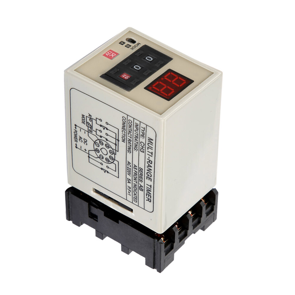 Dual Delay Timer Relay 0.01S-99H LED
