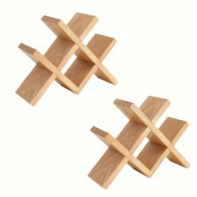 (SMJJ-2PCS) 1/2pcs Log European Style Red Wine Rack Solid Wood Creative Desktop Wine Bottle Holder Living Room Decoration Three-laye