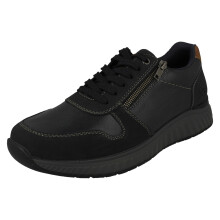 (Blue, UK 8) Mens Rieker Casual Lace Up Leather Trainers B0613