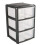3 Drawer Plastic Storage Tower Unit, Black & Clear - Tontarelli 1