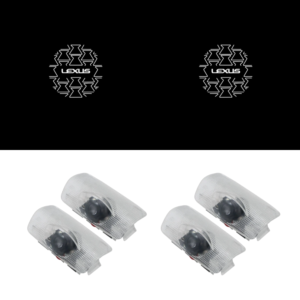 4 Pcs Led Door Puddle Lights Spindle Grille Pattern For Lexus Es Gs Gx Ls Lx Rx Car Ghost Shadow Welcome Projector Courtesy Lamps 6083684377549