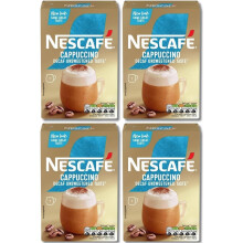 NESCAFÉ Cappuccino Decaffeinated Unsweetened Coffee Sachets x7 (Pack of 4, Total