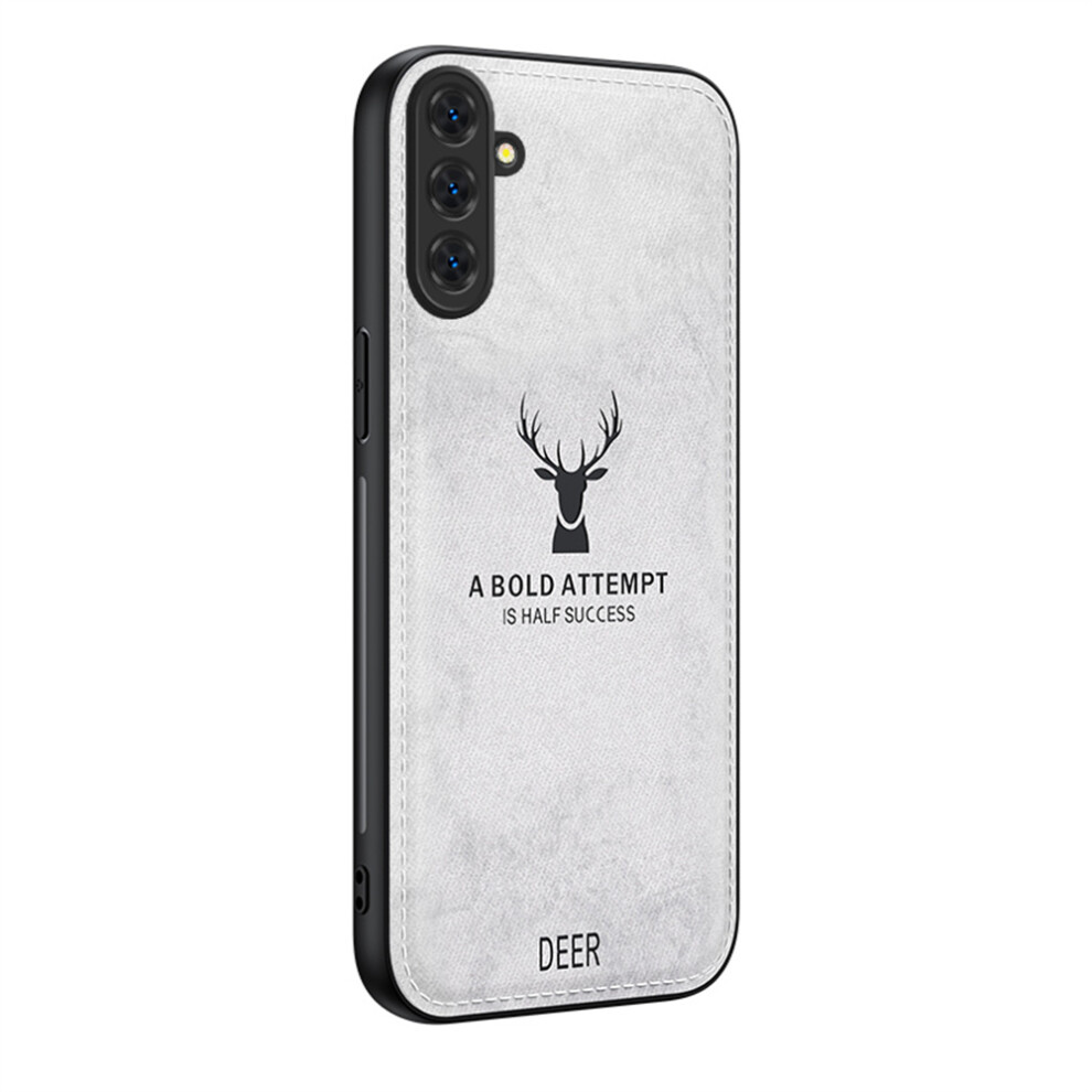 (Grey) For Samsung Galaxy S26+ Case Deer Pattern Cloth Texture Pu + Pc + Tpu Phone Cover Grey 6914294553477