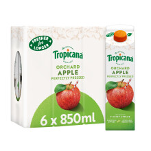 Tropicana - Long Life Pure Pressed Apple Fruit Juice with Vitamin C - Long Shelf Life Apple Juice - Breakfast Drink, Fresh Drink, Drinks Multipack