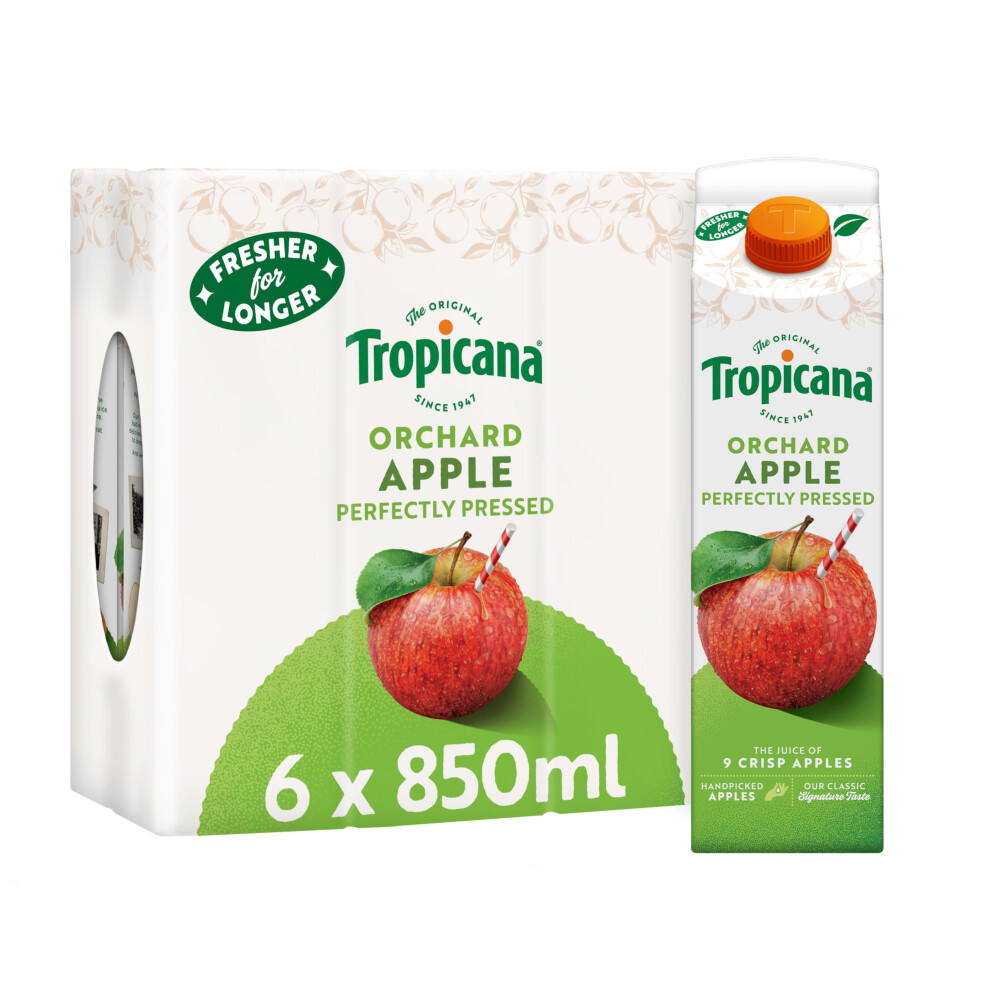 Tropicana - Long Life Pure Pressed Apple Fruit Juice With Vitamin C - Long Shelf Life Apple Juice - Breakfast Drink, Fresh Drink,
