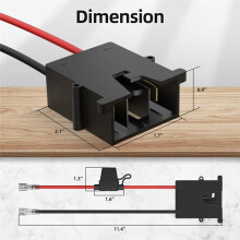 Conector de Mazo de Cables de Repuesto para Ruedas EléCtricas de 12 Voltios Precio BateríA con Cable de 12 AWG 3 Fusibles Reemplazables
