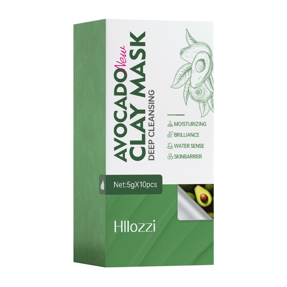 (avocado clay mask) 5g/0.17oz*10 Avocado disposable clay mud mask Deep cleansing Gentle non-irritating Brightens skin tone Moisturizing mask