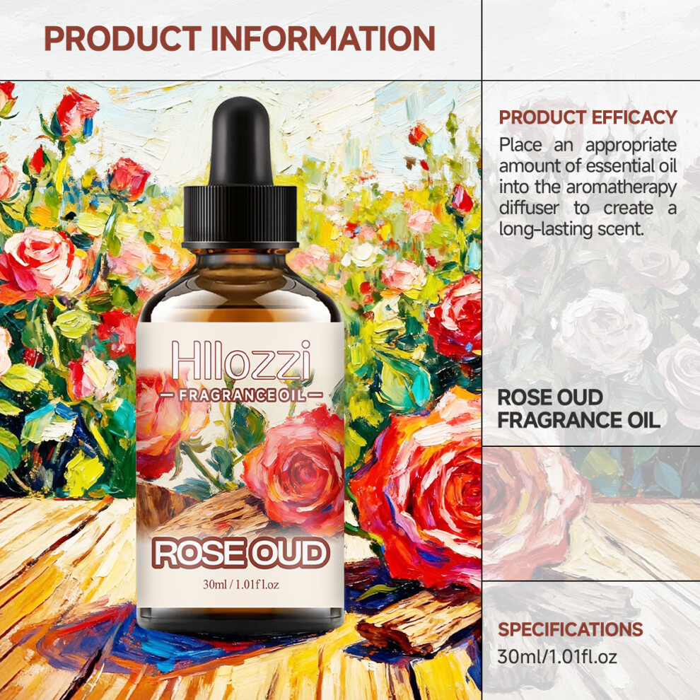 (ROSE OUD, 30ml) ROSE OUD FRAGRANCE OIL: For aromatherapy, diffusing, fargrance and candle Scented Candle.