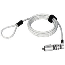 Hama Antifurto per laptop con chiusura a combinazione, nessuna chiave necessaria, fascetta autoadesiva