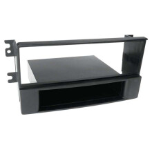 Adaptador de fachada 1-DIN con compartimento compatible con KIA Sorento 2006 > negro