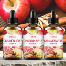 (Cinnamon Apple 3pcs) Cinnamon Apple Essential Oil 30ml, Sweet Spiced Aroma Oil for Diffusers, Massage, Skin Care, DIY Candles, Soaps, Home Fragrance