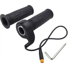 E-Bike 20X Volldrehgasgriff, 12V-72V Elektrofahrrad-, Roller- und Motorradgasgriff mit Wasserdichtem 3-Pin-Stecker