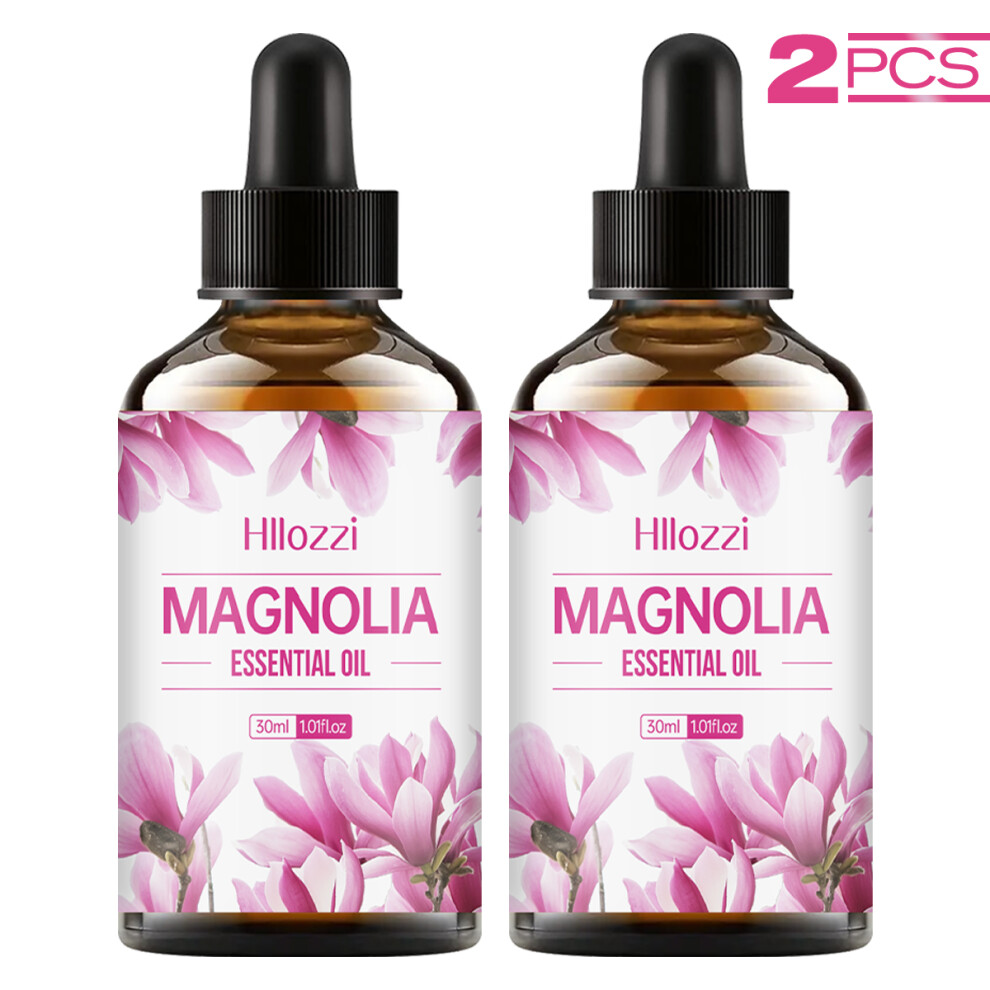 (Magnolia 2pcs, 30ml) Magnolia Essential Oil for Aromatherapy Diffusers, Burners and Air Fresheners - Long lasting pleasant scent