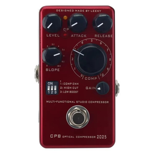 2025 Version Electric Guitar and Bass Compressor Pedal Multifunctional Studio Universal CPB Optical Compressor Wine Red