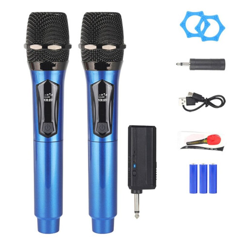 Wireless One-to-Two Home Microphone 6.35 Interface Professional Handheld Microphone for KTV Performance Stage
