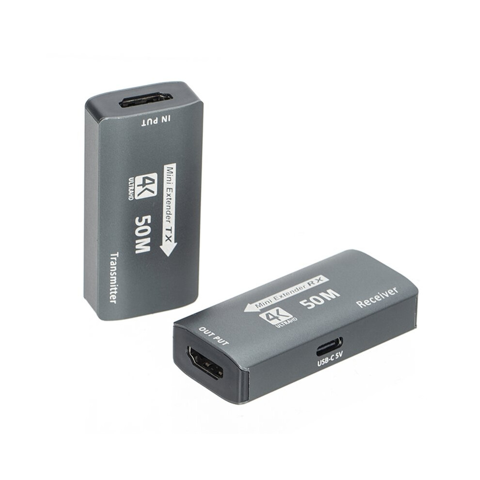 4K -Compatible Extender Rj45 To 50M Over Cat6 Network Ethernet Lan Tx Rx Adapter Hdtv To Rj45 For Pc Dvd 4713738735057