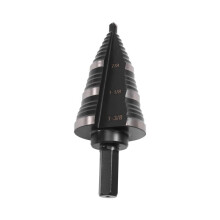Stegborr i Snabbstål, Tums Stegborr, 3/8" Sexkantigt Skaft Nitrerad Pagodborr, 7/8-1-3/8" Hålöppning i Rostfritt Stål