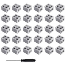 30 Conectores de Tira de Luz LED Sin Soldadura, 2 Pines, 8 Mm, Tira A Cable para Cinta de Luz LED de un Solo Color de 5-24 V