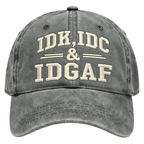 Comfortable Adjustable Baseball Cap Soft Cotton Embroidery-Gray