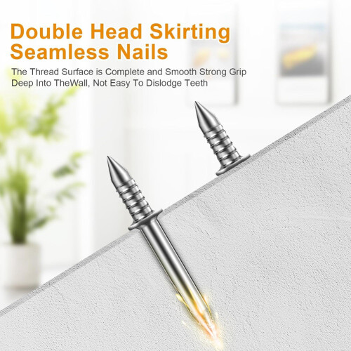 400pcs Double  Skirting Nails with 4 Tools - Invisible Seamless Baseboard Screws for Solid Wood Trim 2