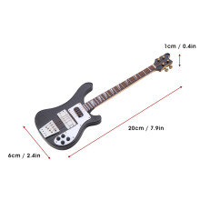 Ornamental Black Bass Guitar Miniature with Stand