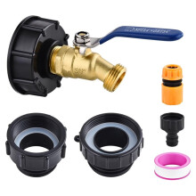 275-330 Gallonen IBC-Container-Adapterset, 2,44" Feingewinde, 2" Feingewinde und 2" Grobgewinde, 3/4" NPT-Außengewinde-Einlass X 3/4" Außengewinde
