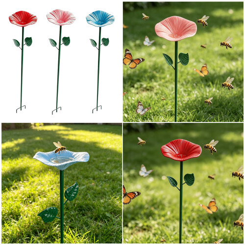 Long Lastingly Iron Flower Garden Decoration Providing-Red 2