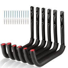 Conjunto de 6 Ganchos para  de Armazenamento de Garagem, Cabide Utilitário Reforçado, Suporte de Parede de 25 cm (9,8 Polegadas) Suporta com