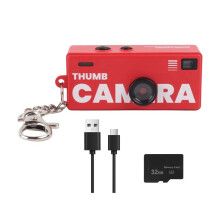 Sleutelhangercamera met 32 GB 0,96Inch Retro -Actiecamera, Ondersteuning voor Geheugenkaart, 1080p, Kleine Camcorder Videorecorder, Rood